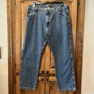 Wrangler Jeans Mens 38x30 Blue Cowboy Relaxed Fit Straight Leg‎ Denim